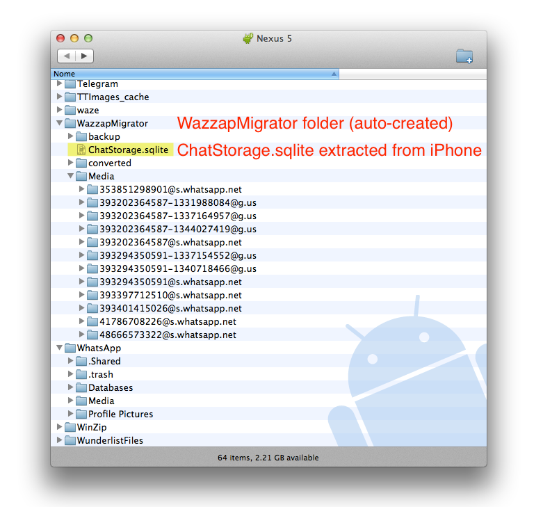 wazzapmigrator folder structure