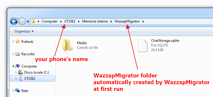 wazzapmigrator folder structure - windows