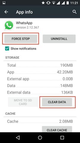 Stock WhatsApp - How to reset - Part 3