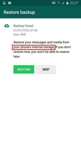 disable whatsapp backups on google