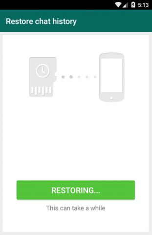 WhatsApp - Restoring chat history