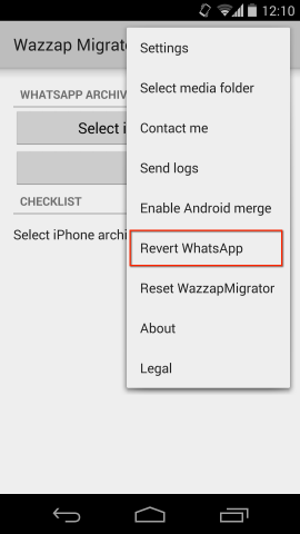 Revert whatsapp