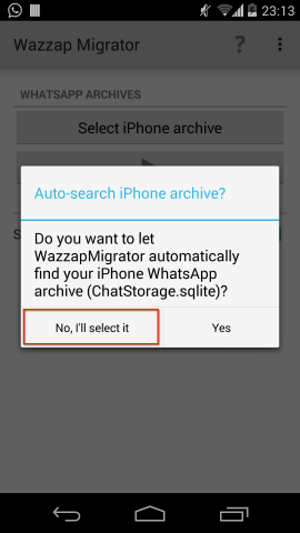 select chatstorage manually